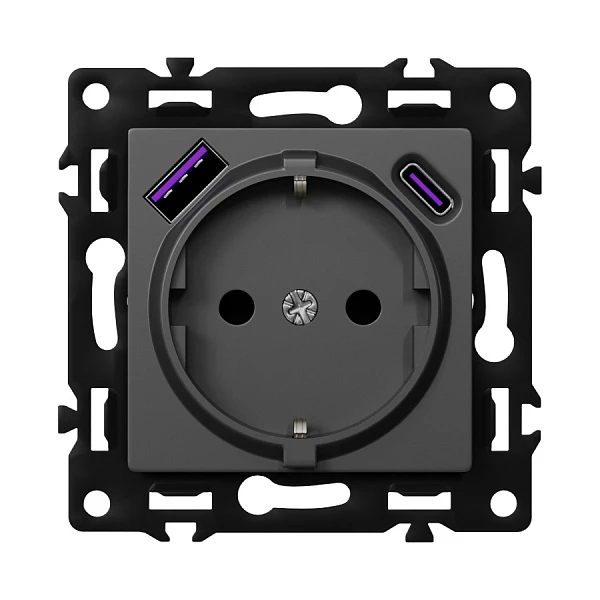 Розетка с зарядным устройством USB A+C F55 FORKEL